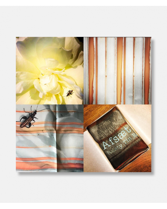 Rusted Tin Roof & Italian Rose - Silketørklæde 90 x 90 cm