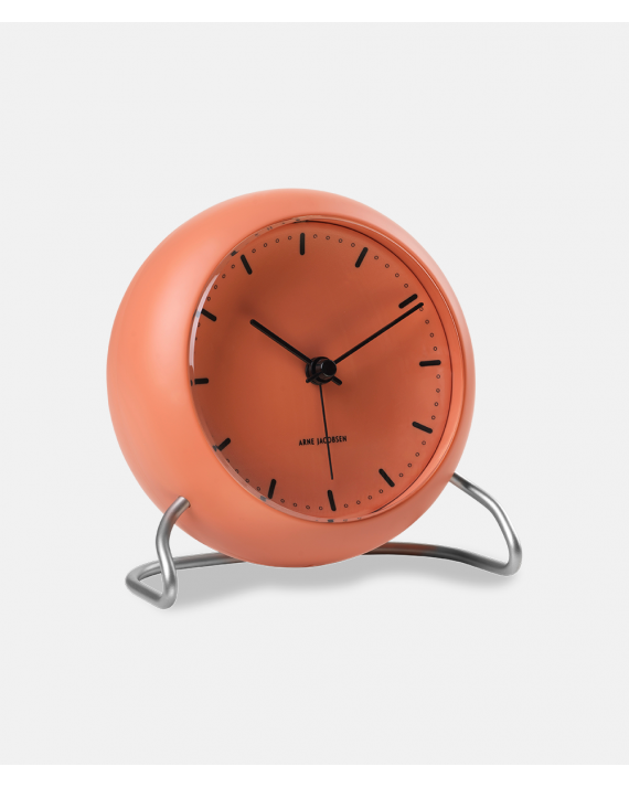 Arne Jacobsen City Hall Table Clock - pale orange