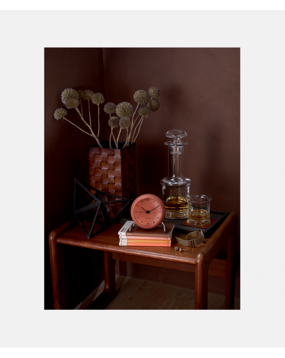 Arne Jacobsen City Hall Table Clock - pale orange