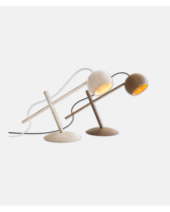 Lune Table Lamp Fumed Oak, Oiled
