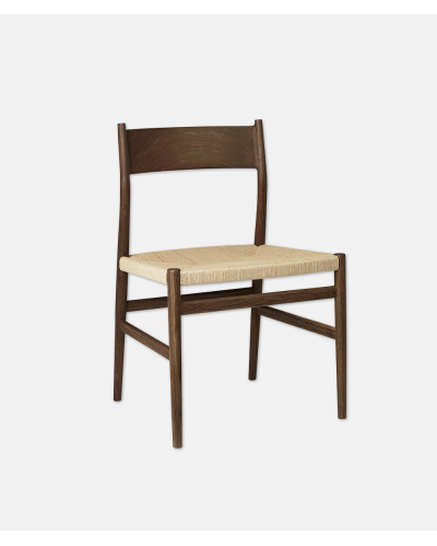 ARV Chair Fumed Oak. Weaved seat & Solid backrest - Without Armrest