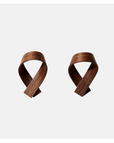 Ribbon Coat Hook Walnut design Akiko Kuwahata