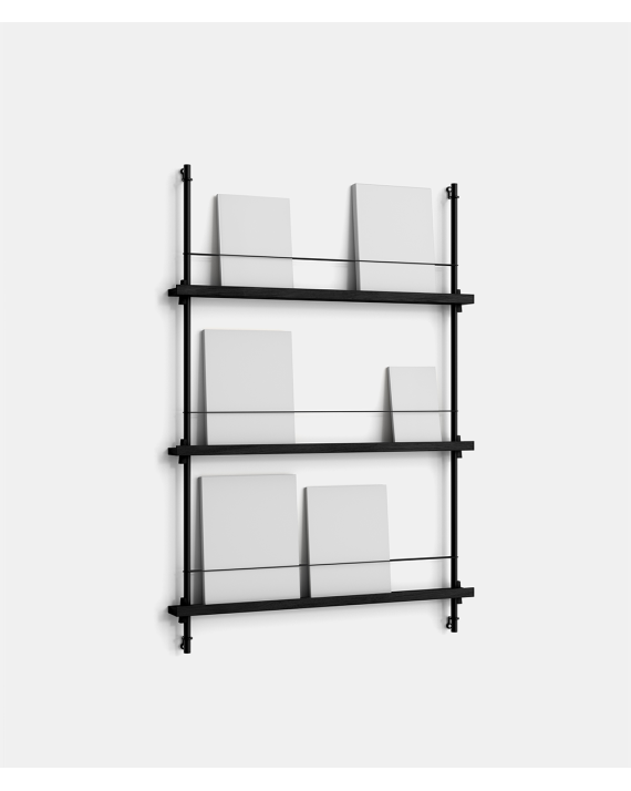 Magazine Shelving - MS.115.1 - Black and Black - Moebe